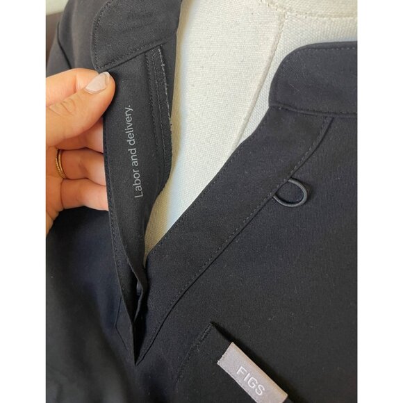 Figs Womens Kitale Black Maternity Scrub Top Size XL Labor and Delivery Stretch - Picture 8 of 11